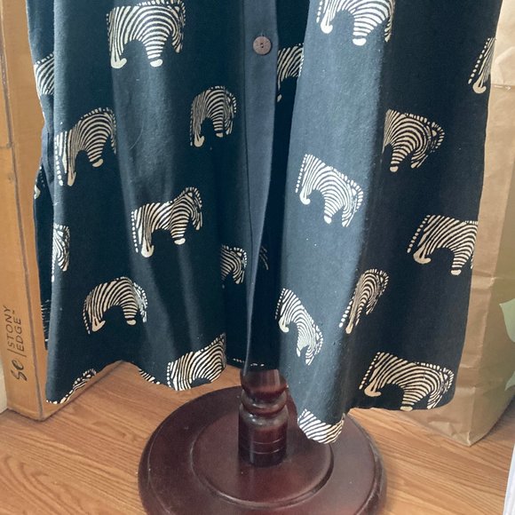 Brand New Sam Hilu Womens Sleeveless Black/White Zebra Print Duster/Cardigan - Picture 3 of 8